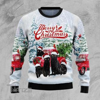 Black Cat Merry Christmas Ugly Christmas Sweater | Favorety DE