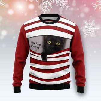 Black Cat Six Feet Ugly Christmas Sweater | Favorety AU