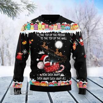 Black Cat Sleigh Christmas Ugly Christmas Sweater | Favorety UK