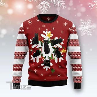 Black Cat Snowflake Ugly Christmas Sweater | Favorety AU