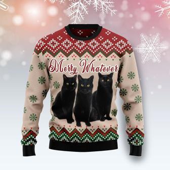 Black Cat Vintage Flower Ugly Christmas Sweater | Favorety UK