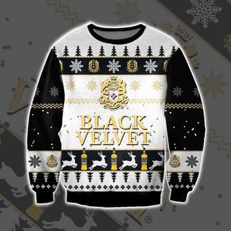 Black Velvet Knitting Pattern Print Ugly Christmas Sweater | Favorety UK