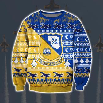 Blue Angels Print Ugly Christmas Sweater | Favorety UK