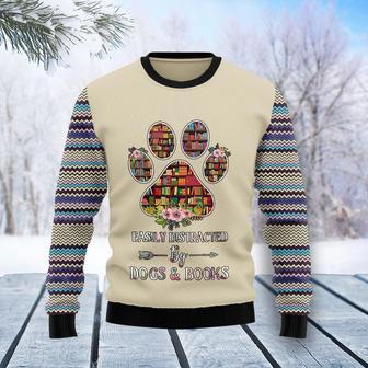 Book And Dogs Ugly Christmas Sweater | Favorety CA