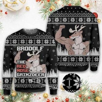 Brodolf The Red Nose Ugly Christmas Sweater | Favorety