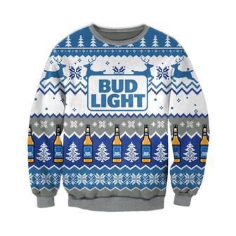 Bud Light Knitting Pattern Print Ugly Christmas Sweater | Favorety DE