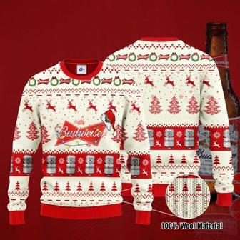 Budweiser Santa Hat Christmas Ugly Christmas Sweater | Favorety UK