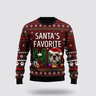 Bulldog Santa Favorite Ho Christmas Ugly Sweater | Favorety AU