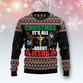 Butterfly All About Jesus Ugly Christmas Sweater | Favorety