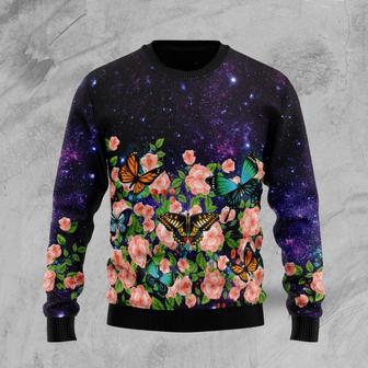 Butterfly Flowers Ugly Christmas Sweater | Favorety