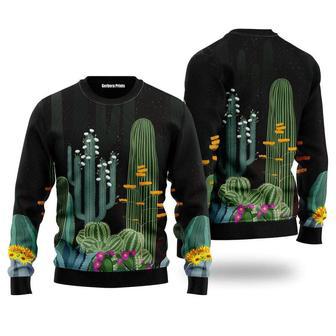 Cactus Garden At Night Green Ugly Christmas Sweater For Men & Women | Favorety