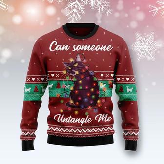 Can Someone Untangle Me Cat Ugly Christmas Sweater | Favorety UK