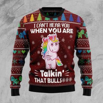 Cant Hear You Unicorn Ugly Christmas Sweater | Favorety