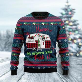 Caravan Home Is Where You Park It Ugly Christmas Sweater | Favorety