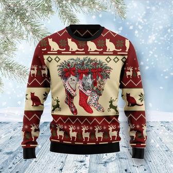 Cat And Sock Xmas Ugly Christmas Sweater | Favorety CA