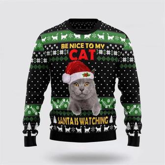 Cat Be Nice Ugly Christmas Sweater, Jumper – Cat Lover Christmas Sweater | Favorety DE