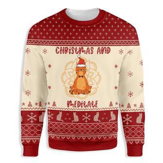 Cat Christmas And Meditate Ugly Christmas Sweater | Favorety AU