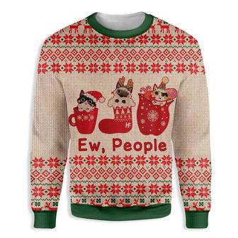 Cat Christmas Ew People Ugly Christmas Sweater | Favorety UK