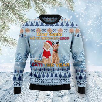 Cat Dear Santa Ugly Christmas Sweater | Favorety