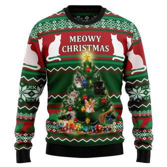 Cat Meowy Christmas Ugly Christmas Sweater | Favorety