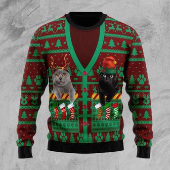 Cat Pocket Xmas Ugly Christmas Sweater | Favorety AU