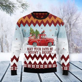 Cat Red Truck Ugly Christmas Sweater | Favorety DE