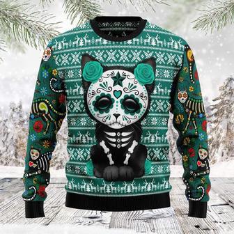 Cat Sugar Skull Ugly Christmas Sweater | Favorety AU