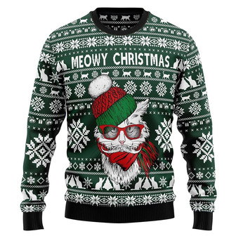 Cat Unisex Christmas Sweater Men & Women , Plus Size Xmas Pullover Sweashirt for Men and Women - Thegiftio UK