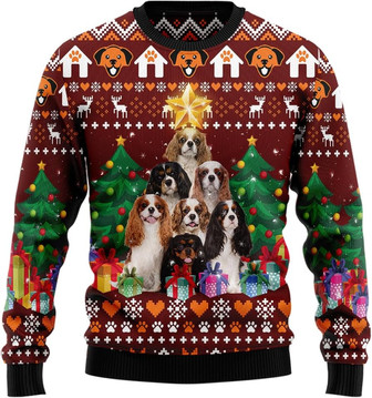 Cavalier King Unisex Ugly Christmas Sweater Men & Women , Xmas Sweater for Men - Thegiftio UK