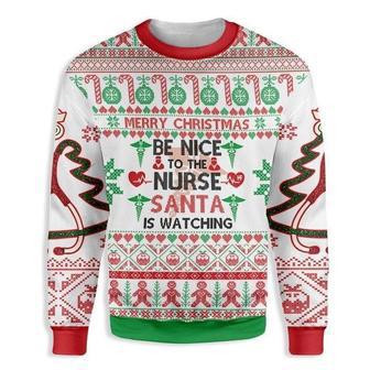 Christmas Be Nice To A Nurse Ugly Christmas Sweater | Favorety CA