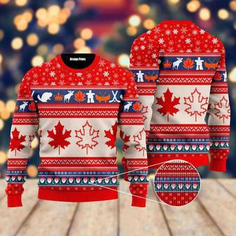 Christmas Canada Maple Leaf Ugly Christmas Sweater For Men & Women | Favorety DE