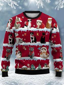 Christmas Cute Cat Print – Ugly Sweater Christmas | Favorety