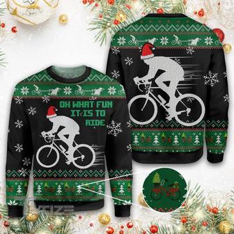 Christmas Cycling Oh What Fun It Is To Ride Ugly Sweater | Favorety