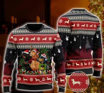 Christmas Dachshund Santa Hat Ugly Christmas Sweater | Favorety CA