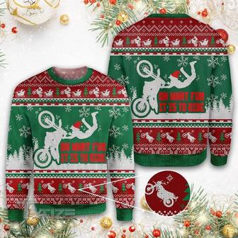 Christmas Dirtbike Oh What Fun It Is To Ride Ugly Sweater | Favorety AU