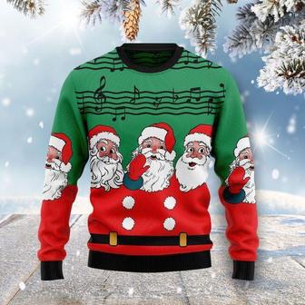 Christmas Santa Claus And Music Notes Ugly Christmas Sweater | Favorety UK