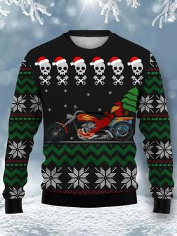 Christmas Skull Biker Print – Ugly Sweater Christmas | Favorety AU