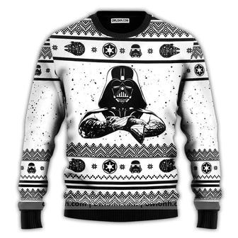 Christmas Star Wars Darth Vader Black And White – Sweater – Ugly Christmas Sweater | Favorety CA