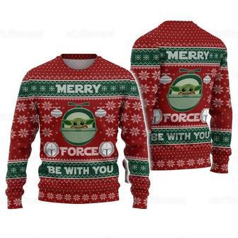 Christmas Star Wars Merry Force Baby Yoda – Sweater – Ugly Christmas Sweater, Jumper | Favorety DE