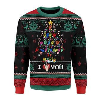 Christmas Tree Sign Language Xmas Ugly Christmas Sweater | Favorety AU