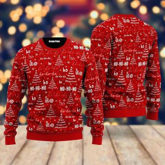 Christmas Tree Snowflakes Red Pattern Ugly Christmas Sweater For Men & Women | Favorety