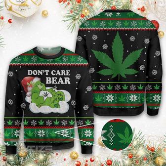 Christmas Weed Don’t Care Bear Ugly Sweater | Favorety