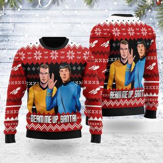 Christmas Wool Sweater Beam Me Up Santa | Favorety CA