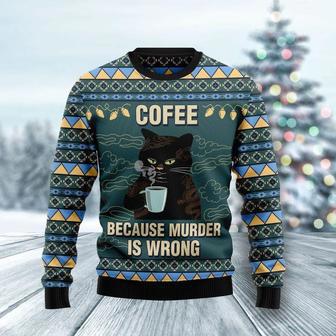 Coffee Cat Ugly Christmas Sweater | Favorety AU