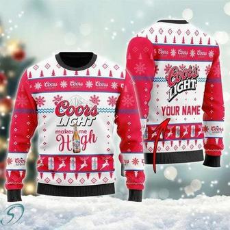 Coors Light Makes Me High Custom Ugly Christmas Sweater, Jumpers | Favorety UK