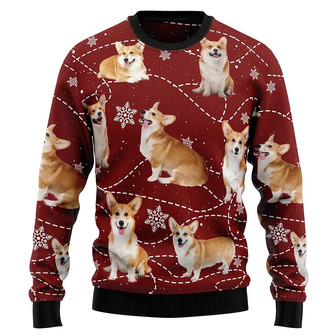 Corgi Unisex Christmas Sweater Men & Women , Plus Size Xmas Pullover Sweashirt for Men and Women - Thegiftio UK