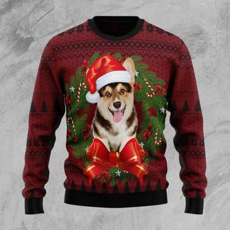 Corgi Wreath Ugly Christmas Sweater | Favorety