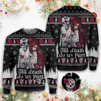 Couple Skull Till Death Ugly Christmas Sweater | Favorety