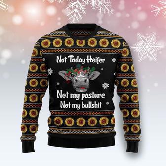 Cow Not Today Sunflower Ugly Christmas Sweater | Favorety CA