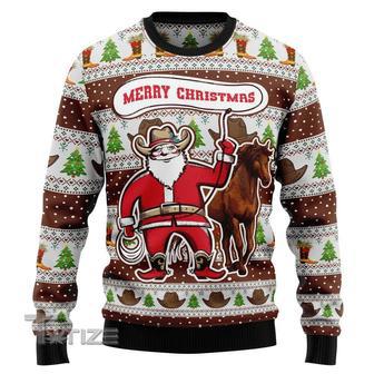 Cowboy Santa Claus Ugly Christmas Sweater | Favorety AU